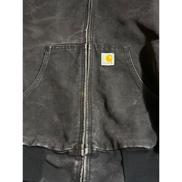 Carhartt Black Utility Jacket Mens XXL Tall Canvas Lined Heavy Duty Clean - Picture 5 of 10